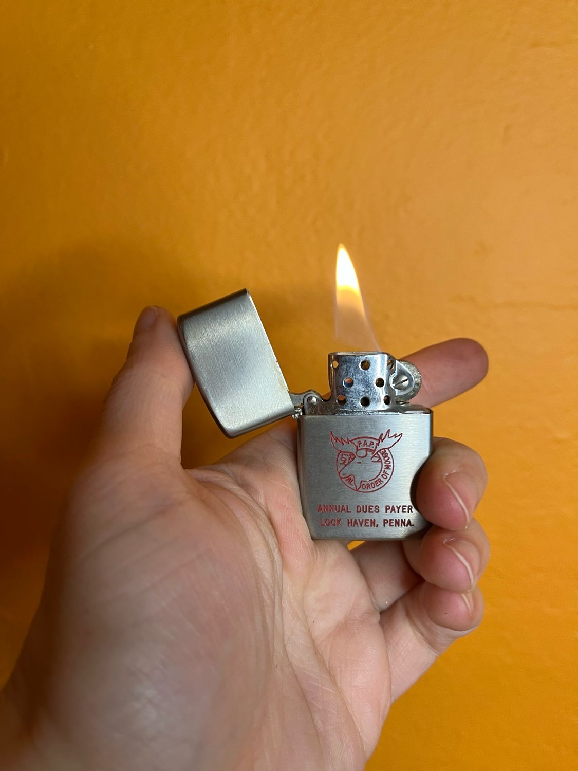 Loyal Order Of Moose Lock Haven PA Flip Top Lighter