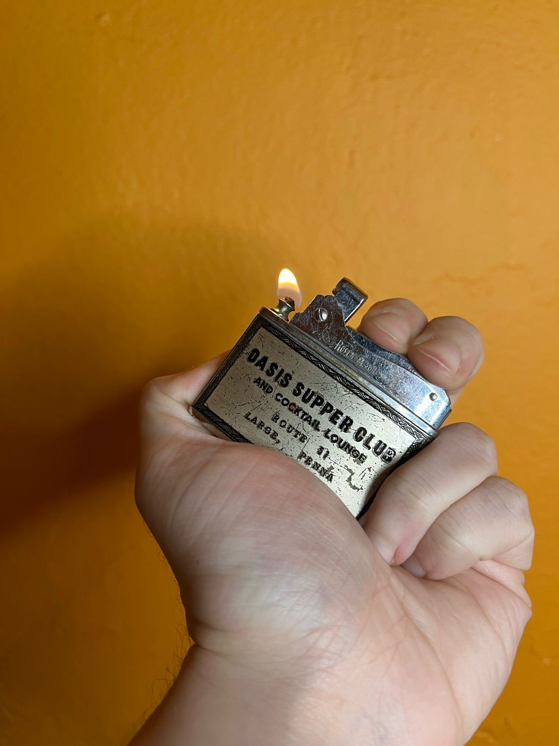 Oasis Supper Club &amp; Cocktail Lounge Large PA Flat Advert Lighter