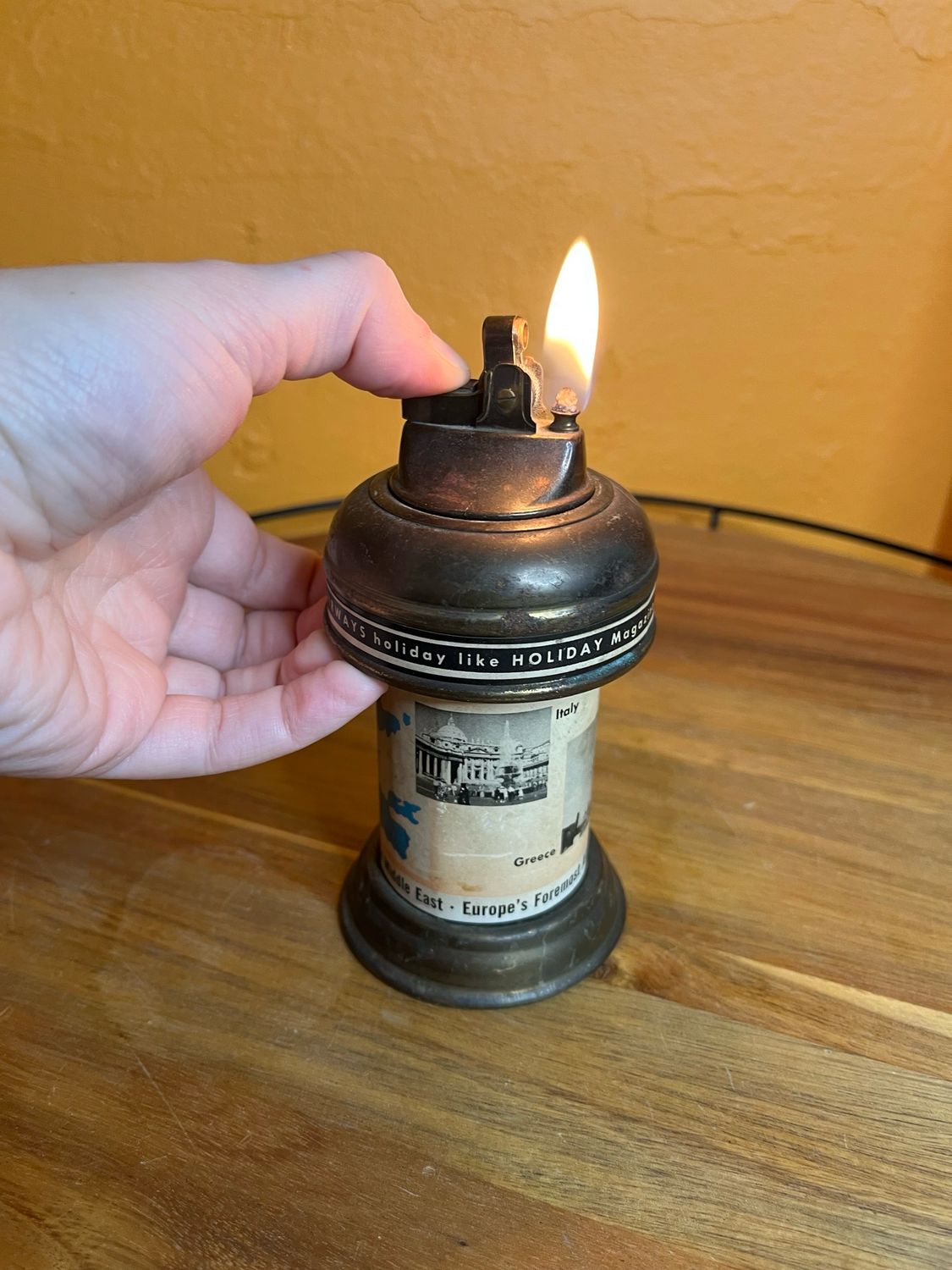 British European Airways Holiday Magazine Collage Table Lighter