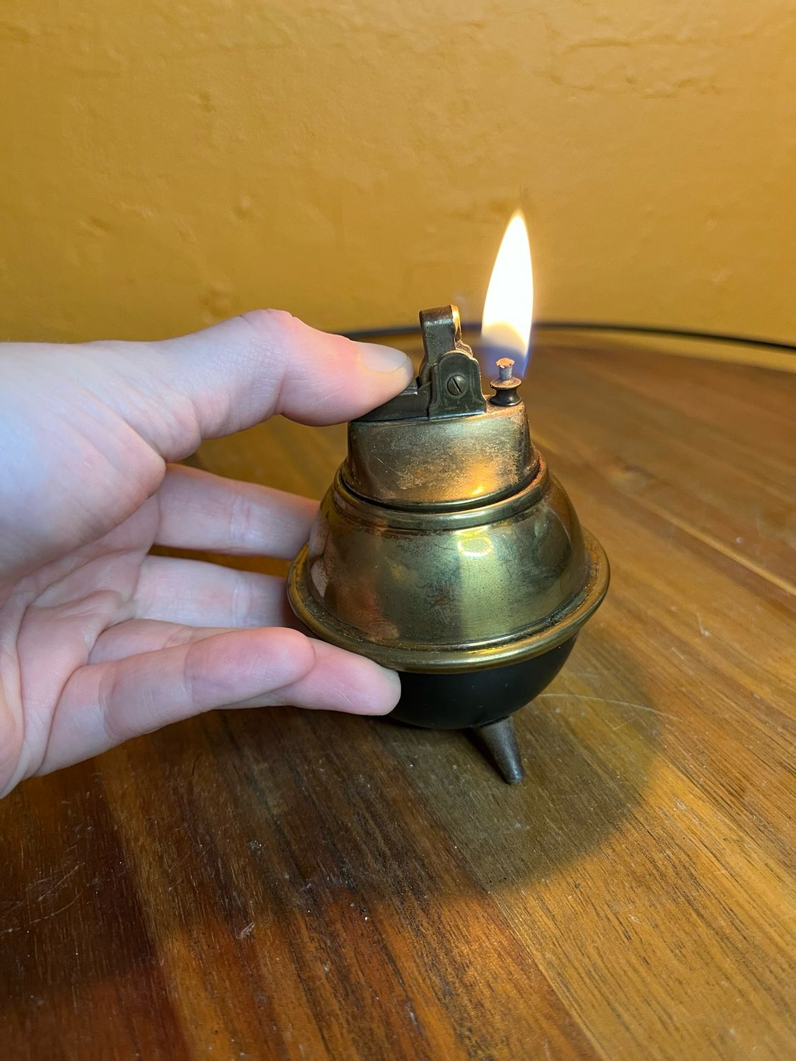 Three Legged Brass Table Lighter