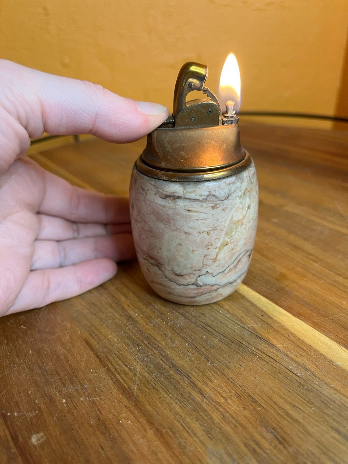 Dusty Rose Marble Stone Table Lighter