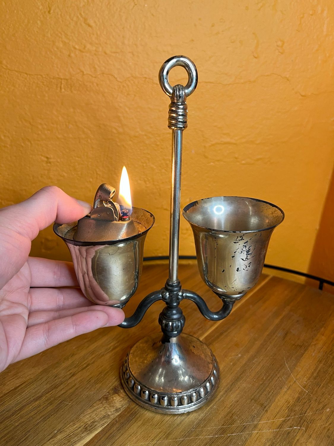 Ridgefield Silversmiths Sconce Table Lighter Ashtray Combo