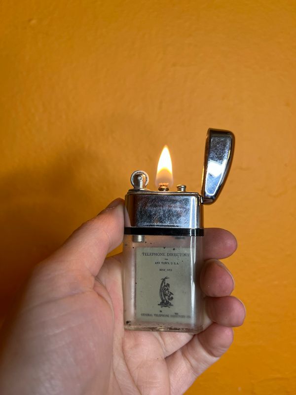 General Directory May 1953 Ritepoint Shaker Clear Tank Lighter With Tin