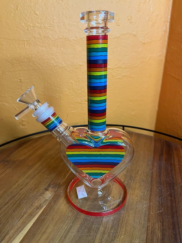 Rainbow Heart Bong