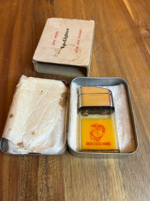 Ritepoint United States Marines EGA Clear Tank Lighter With Tin