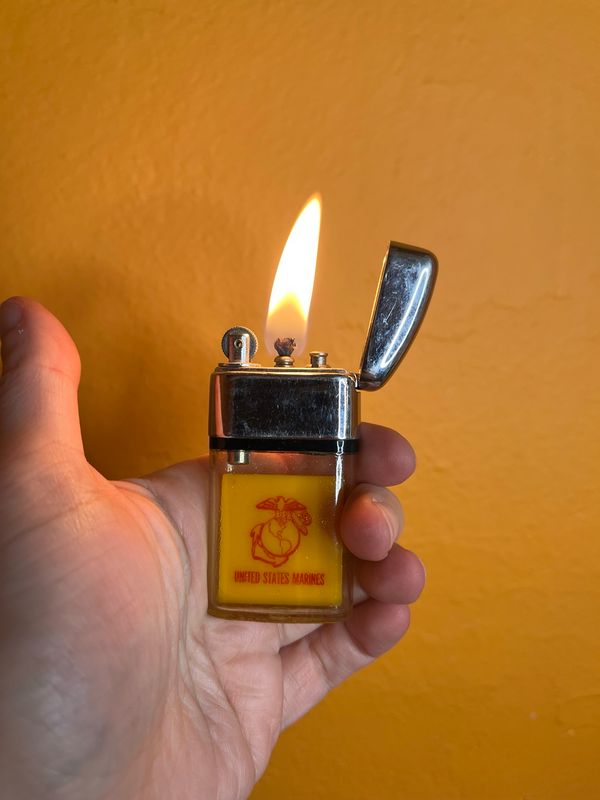 Ritepoint United States Marines EGA Clear Tank Lighter With Tin