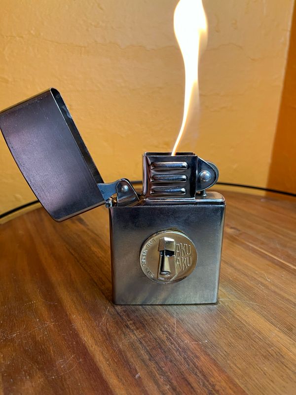 Aku Aku Casino Las Vegas NV Souvenir Oversize Flip Top Table Lighter