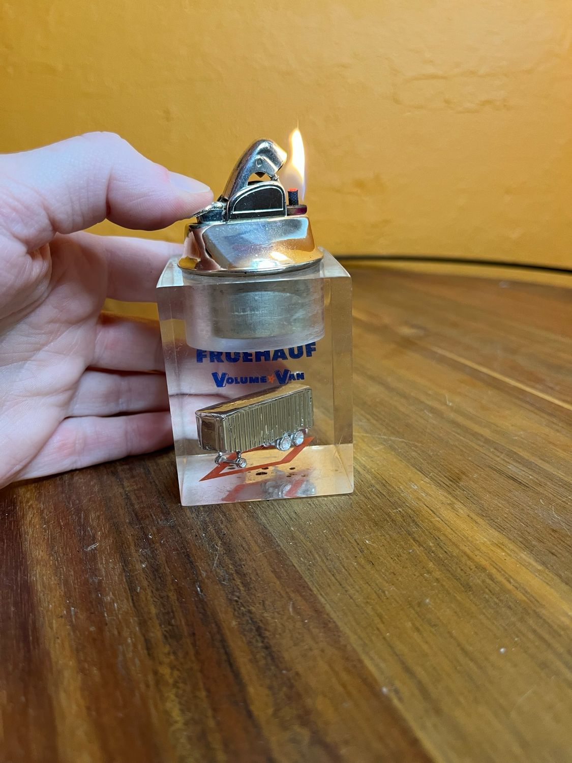 Fruehauf Volume Van Tractor Trailer Lucite Table Lighter