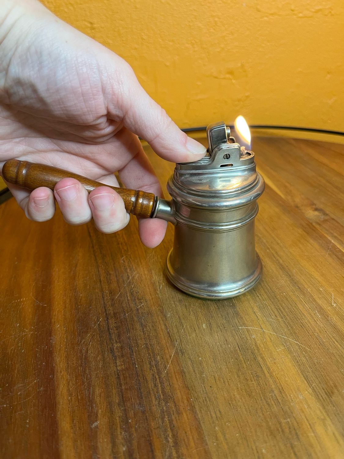 Ronson Colony Wooden Handle Table Lighter