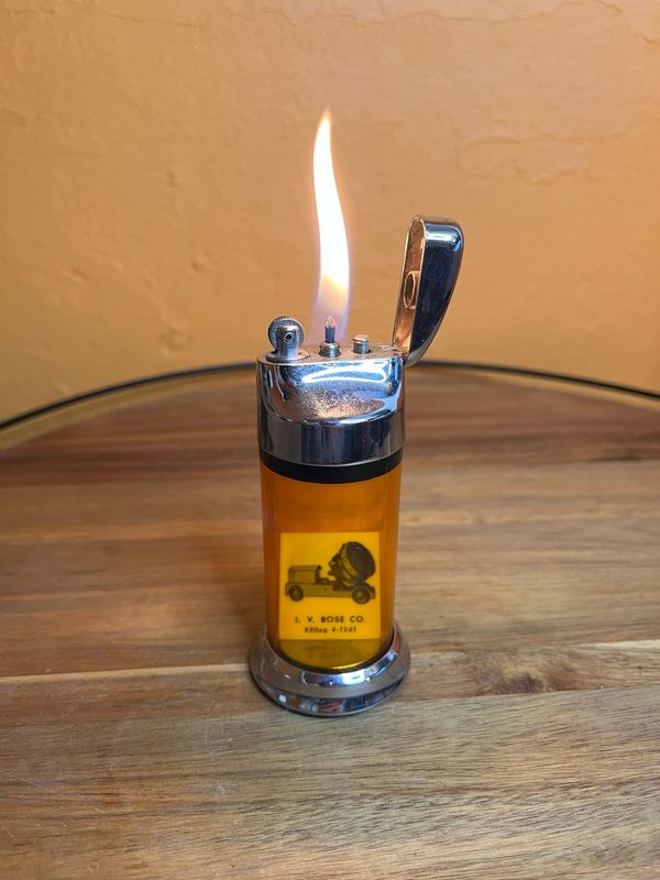 LV Rose Co Ritepoint Clear Orange Table Lighter