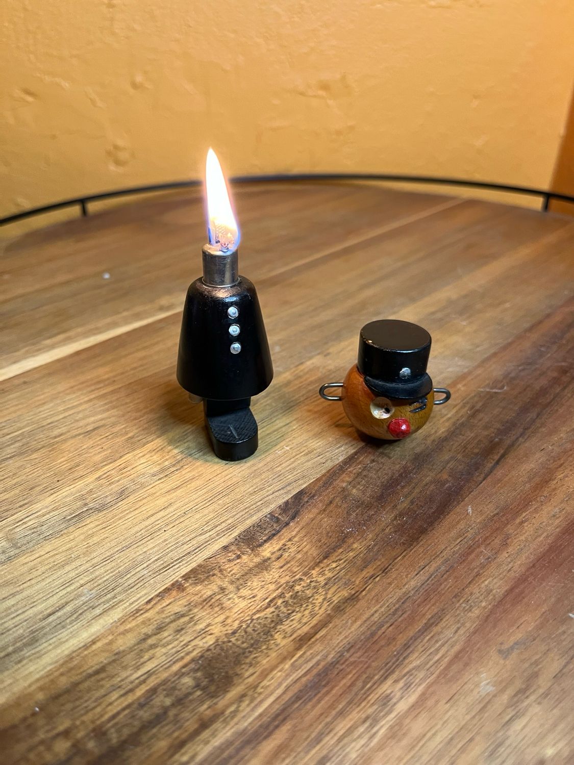 Winking Wooden Police Officer Table Lighter