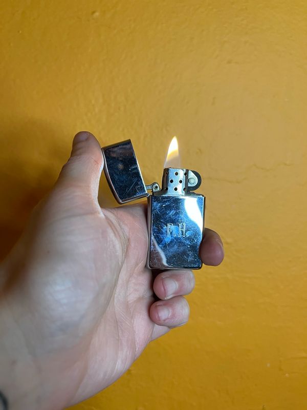 1985 Customized ‘FH’ Mirrored Zippo Slim Lighter