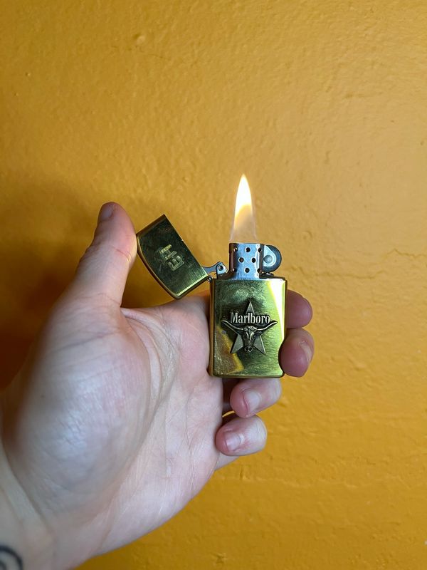 1991 Customized ‘EH’ Marlboro Brass Steer Head Zippo Slim Lighter