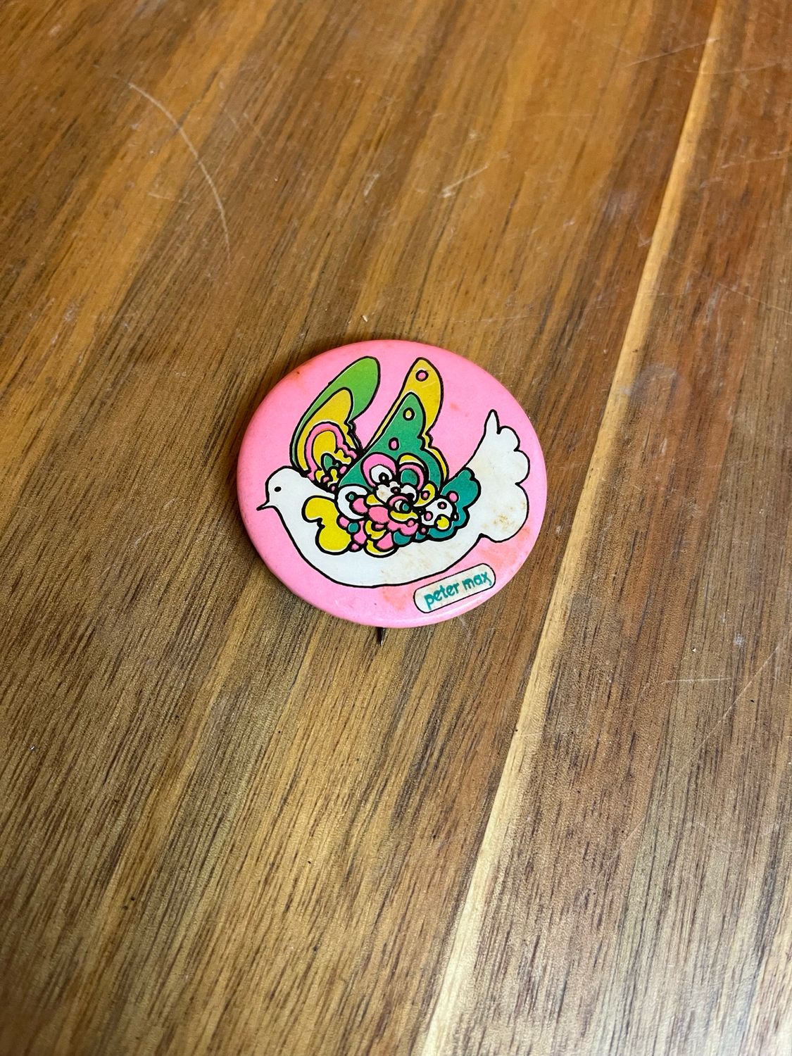 Pink Peter Max Dove Pin