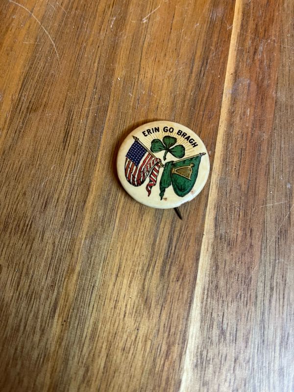 Erin Go Bragh Early 20th Century Irish American Pride Pin
