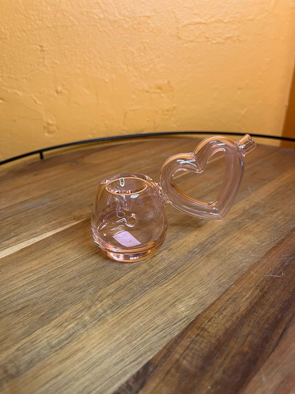 Pale Pink Heart Bubbler