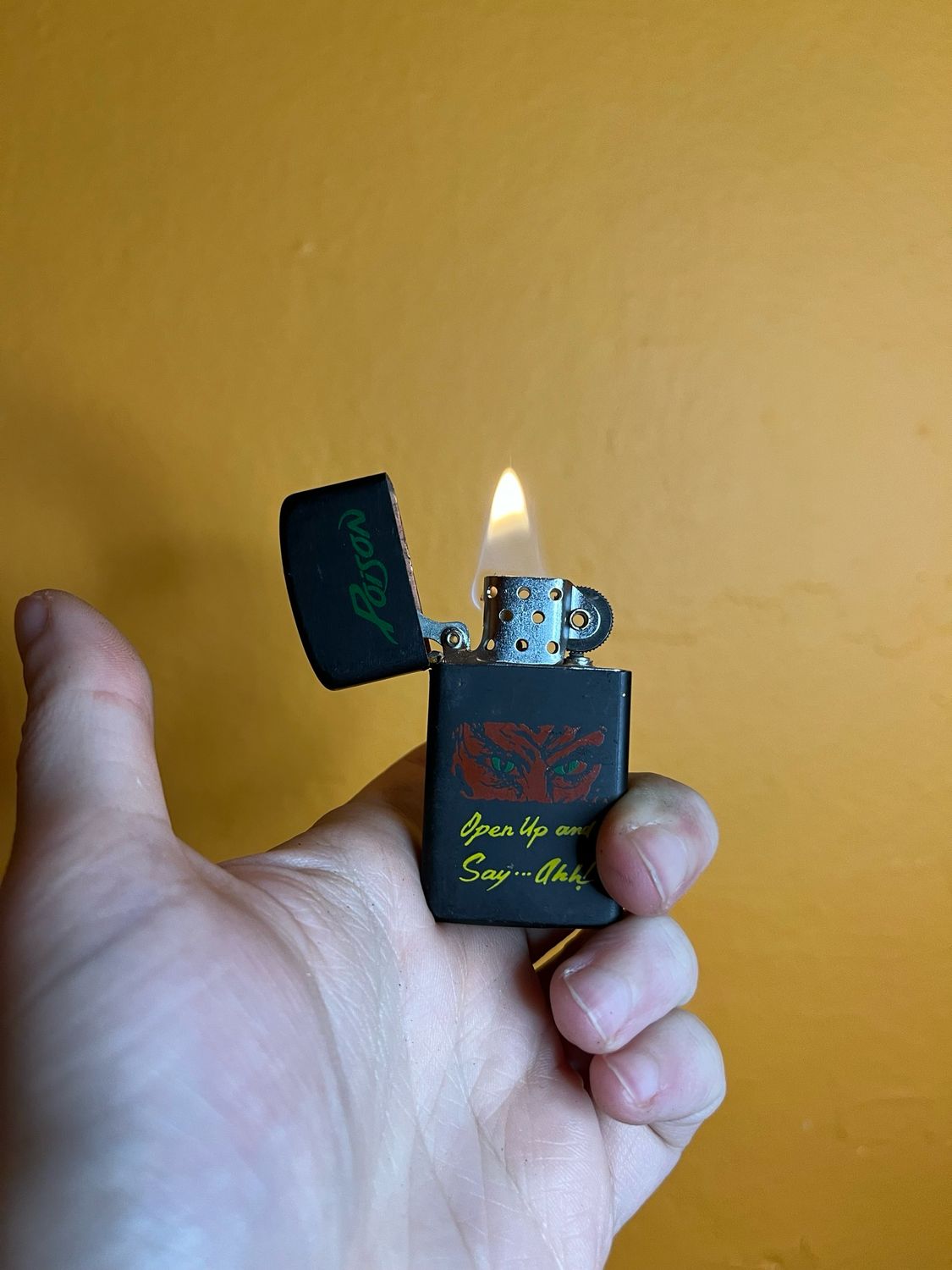 Poison Open Up &amp; Say Aah Flip Top Lighter
