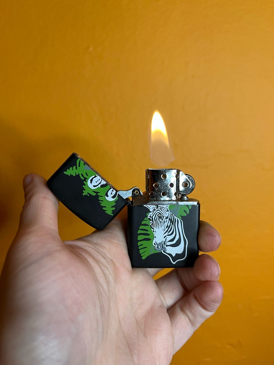 Zebra Head Flip Top Lighter
