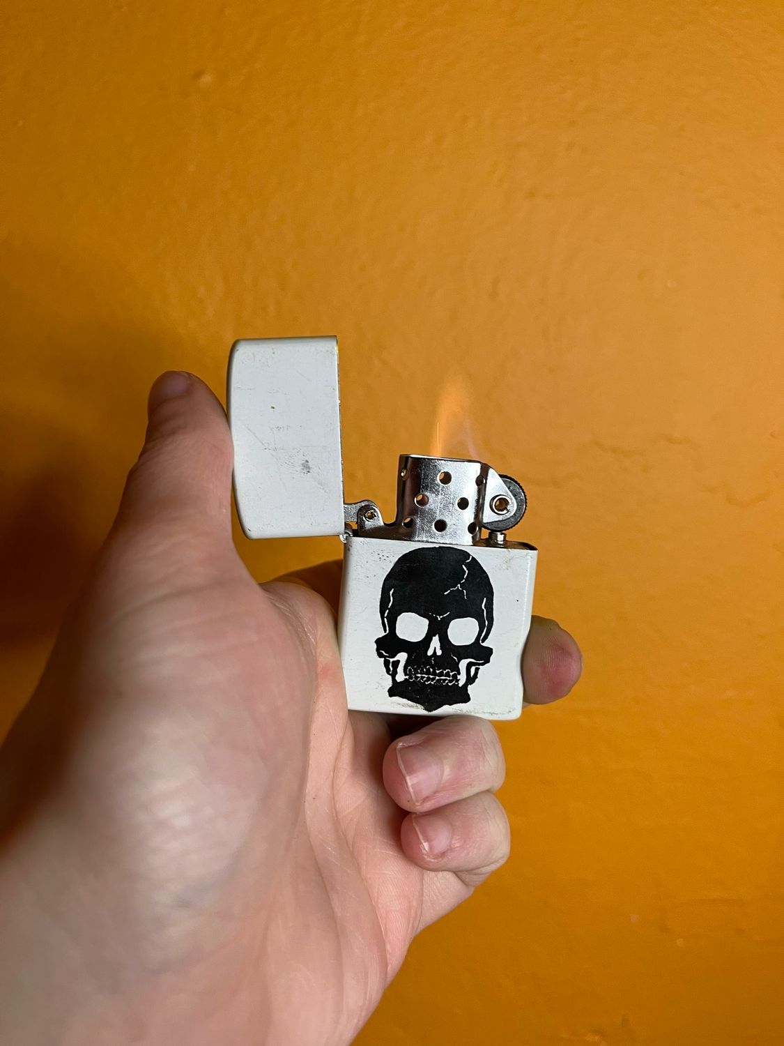 Dayglo Skull Flip Top Lighter