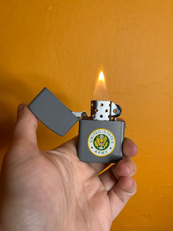 Grey United States Army Flip Top Lighter