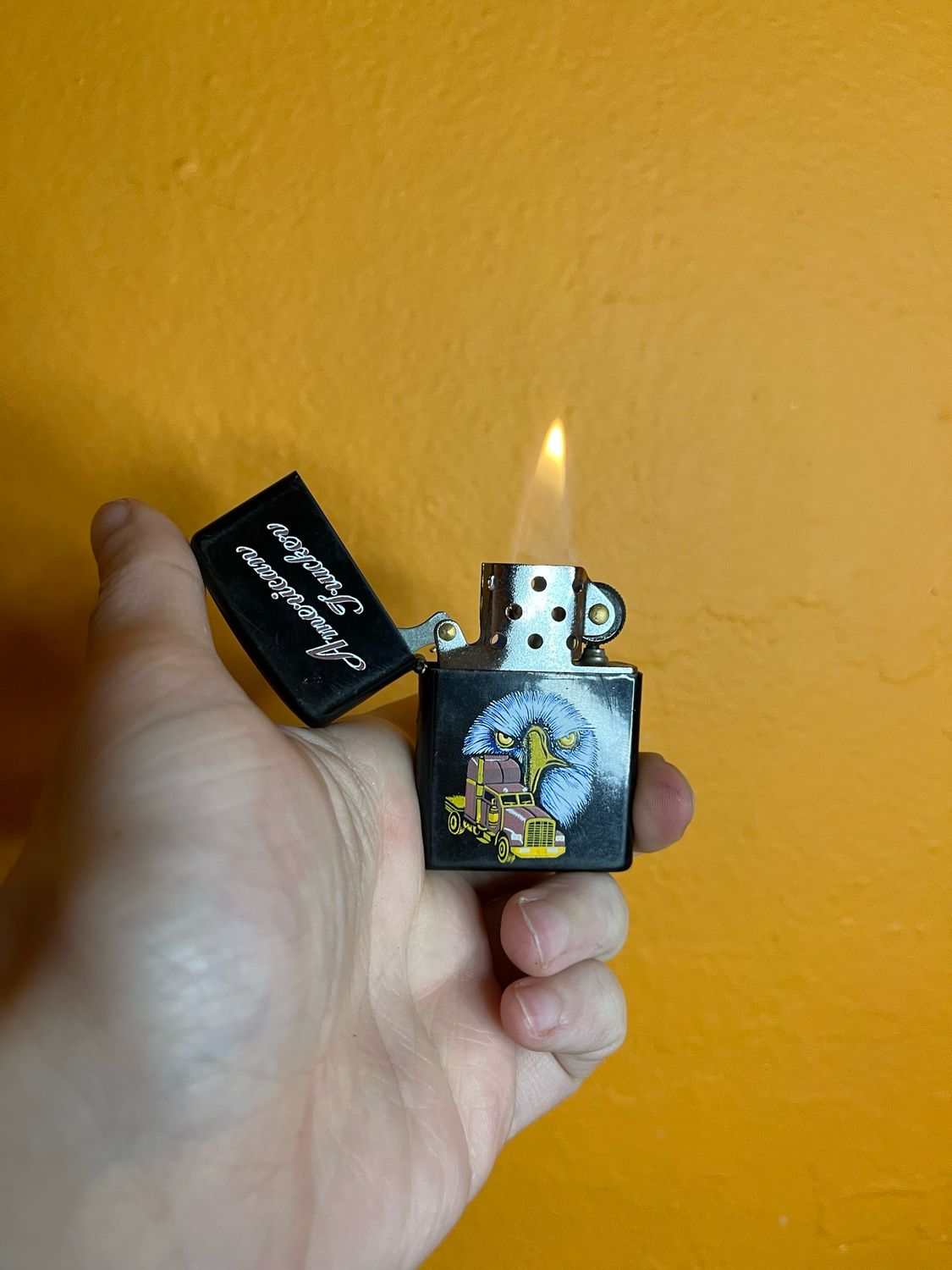 American Trucker Eagle Flip Top Lighter