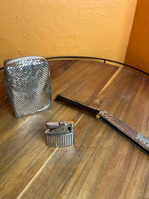 Talon Brand Sequined Purse Comb &amp; Lighter Set