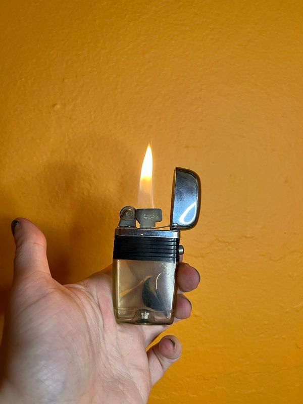 Black Fishing Lure Scripto Clear Tank Lighter