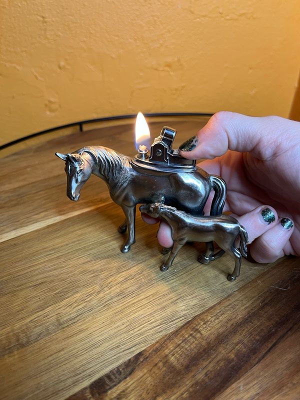 Westland Co Mare &amp; Foal Horse Pair Table Lighter