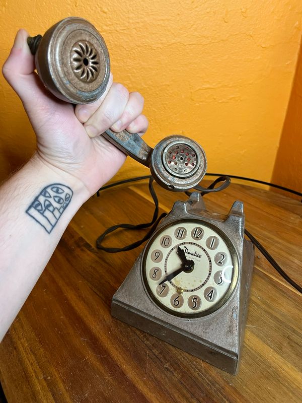 Timelite Clock Rotary Phone Electric Table Lighter