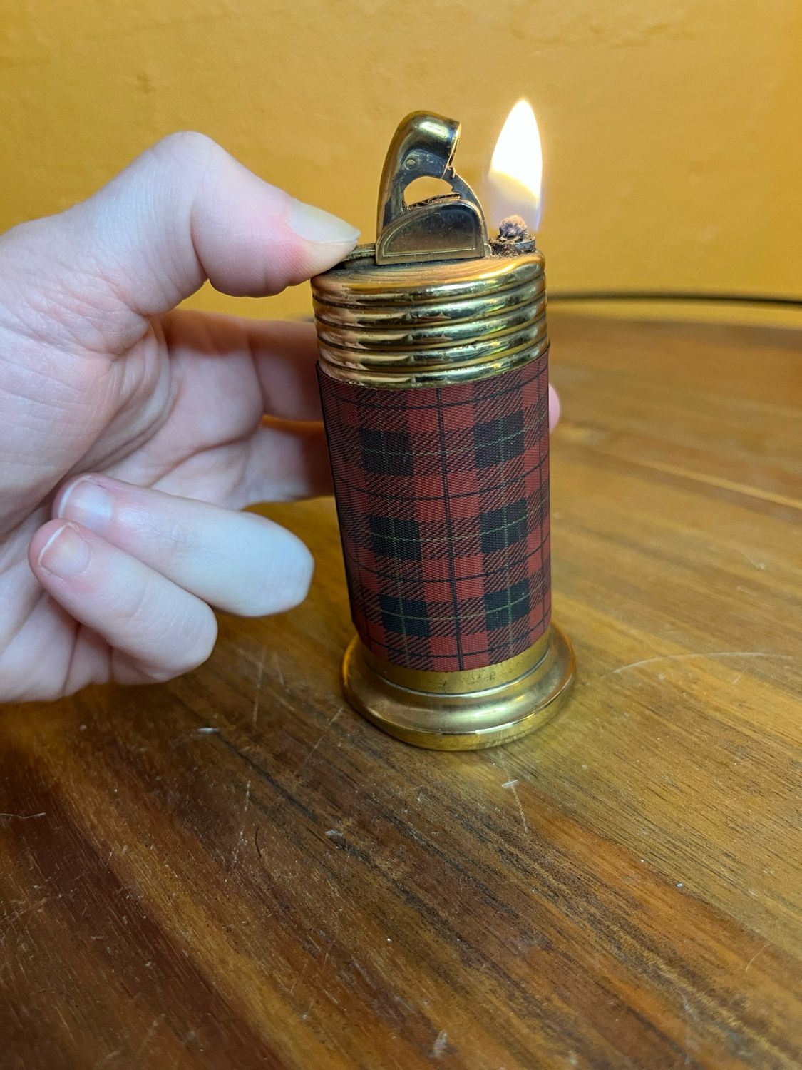 Red Tartan Evans Table Lighter