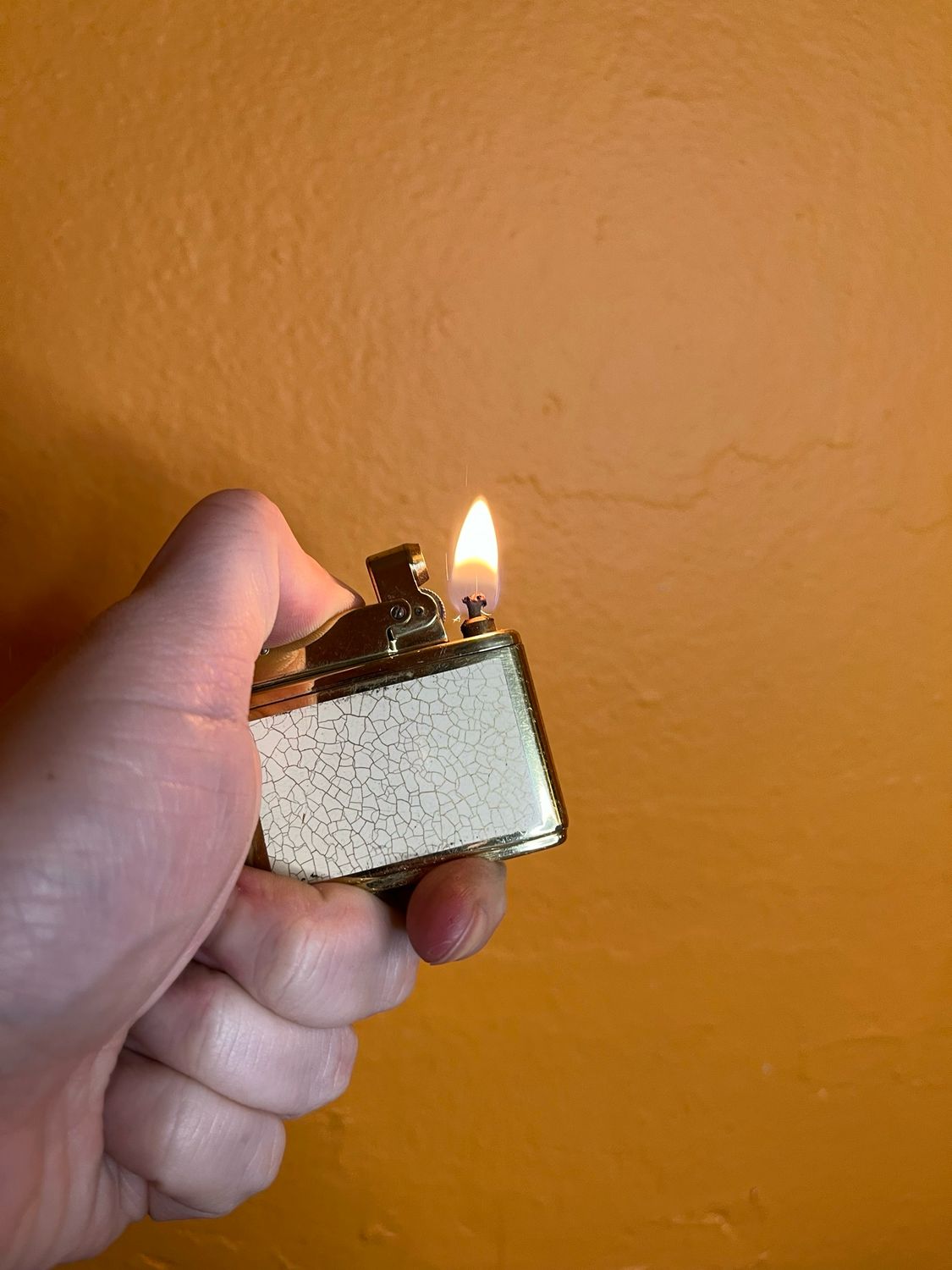 Stained Ceramic Style Consul West German Flat Lighter