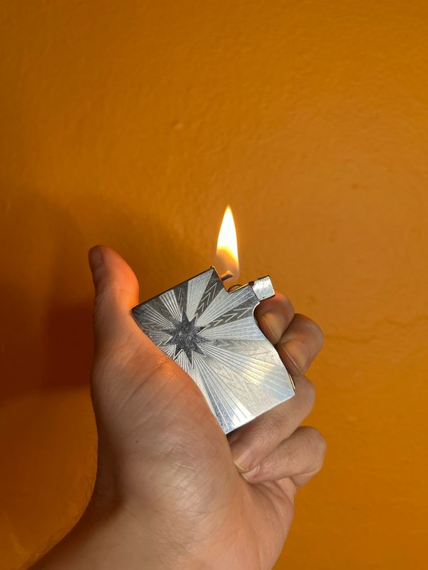Elgin American Silver Starburst Flat Lighter