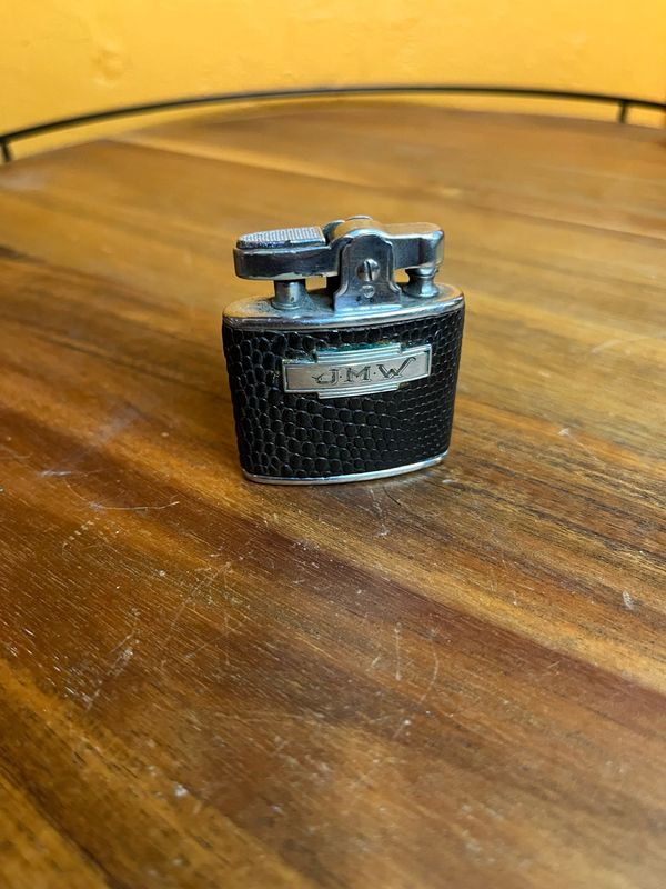 Customized ‘JMW’ Ronson Standard Leather Wrap Lighter