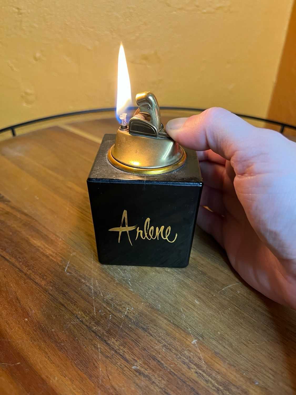 Arlene Black Cube Table Lighter