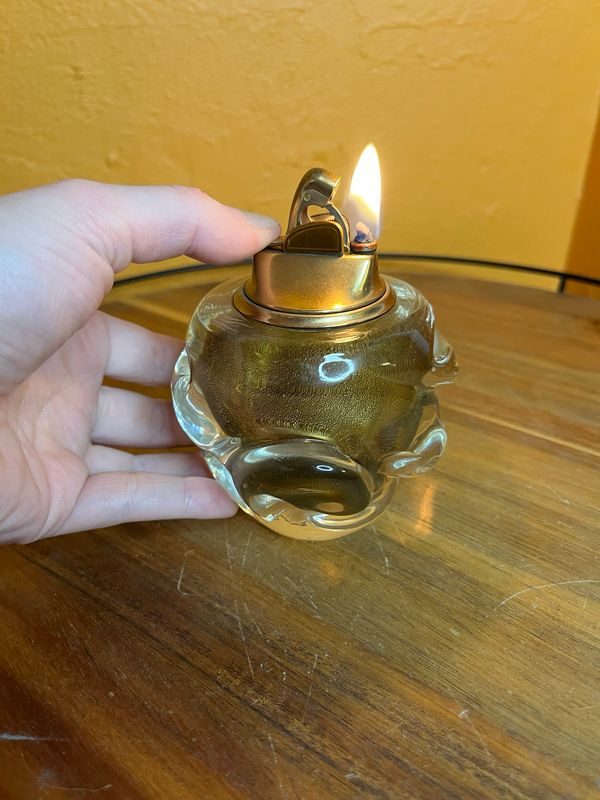 Golden Wave Glass Table Lighter