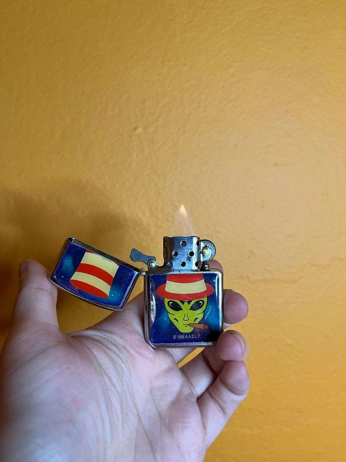 1996 AADLP Triple Rave Alien Flip Top Lighter