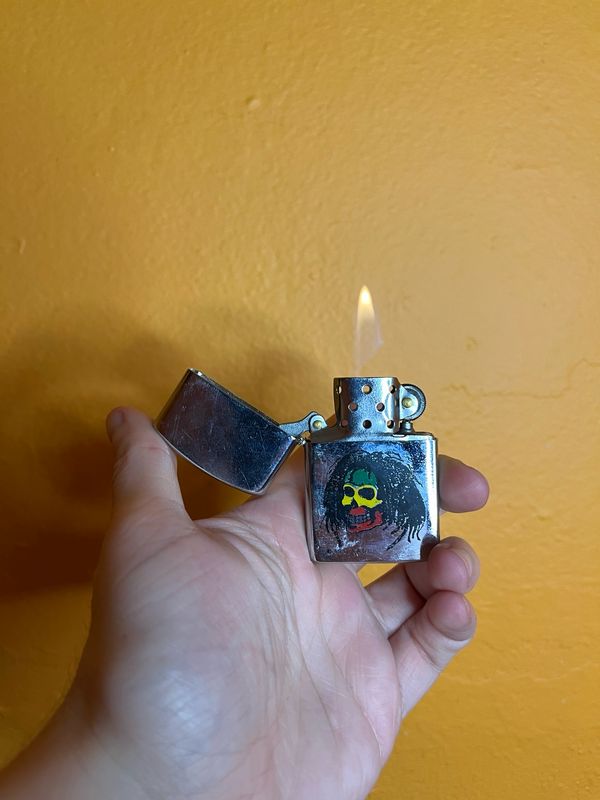 1993 AADLP Rasta Skull Flip Top Lighter