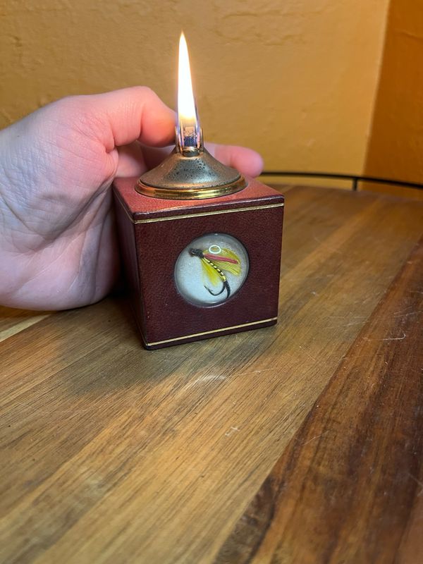 Fly Fishing Lure Leather Table Lighter