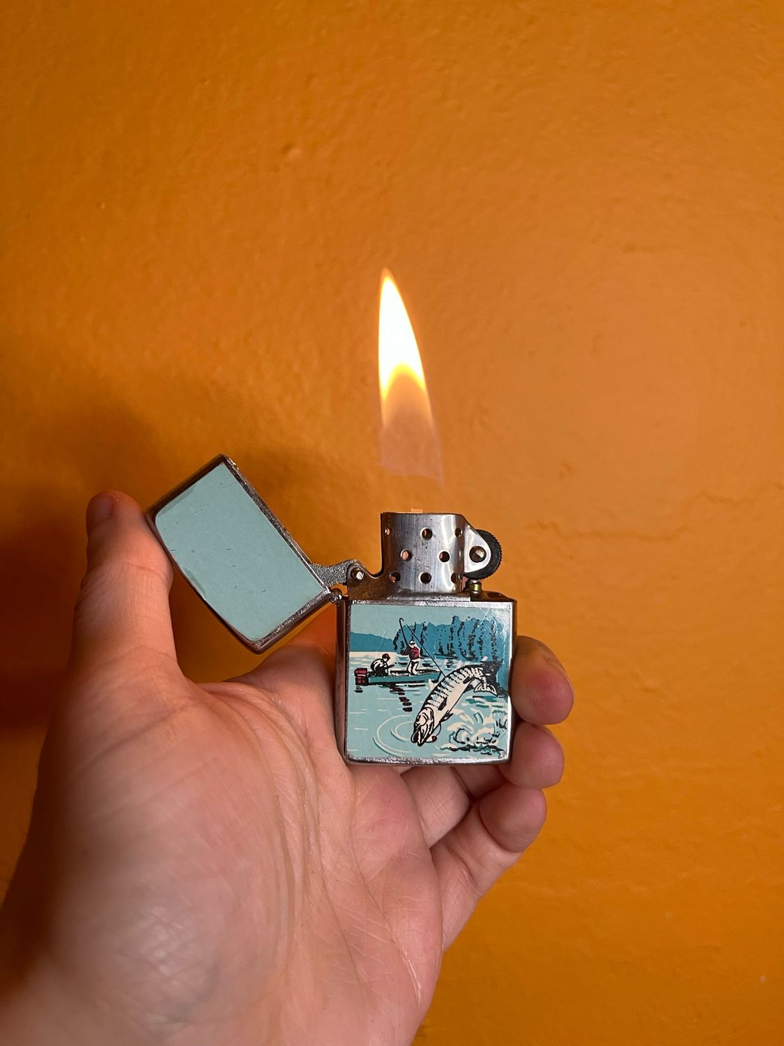 Trout Fishing Flip Top Lighter