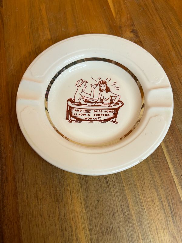 Miss Jones’ Navy Torpedo Demo Pinup Adult Humor Ashtray
