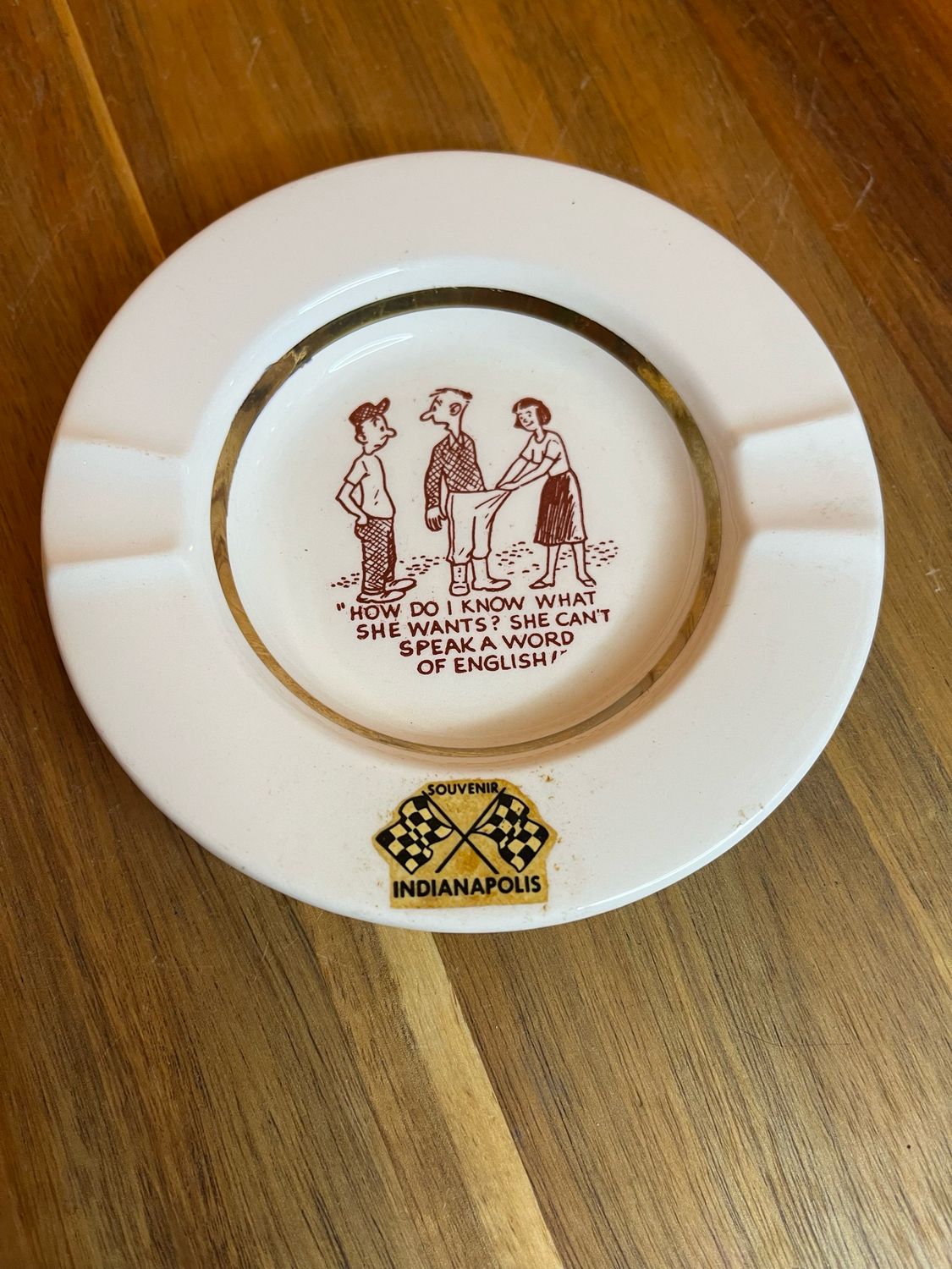 Language Barrier Indianapolis Souvenir Adult Humor Ashtray