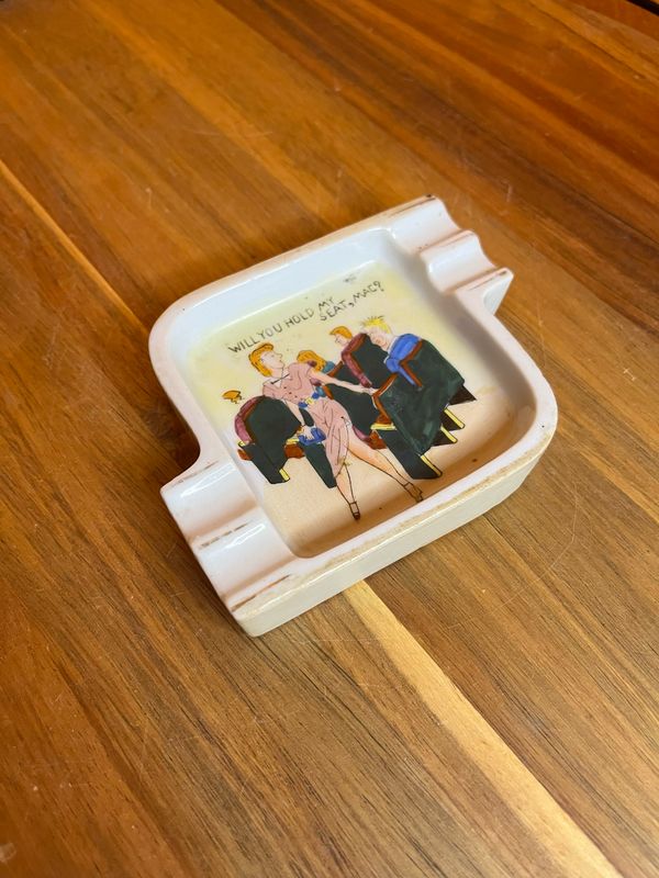 Hold My Seat Mac Hand Decorated Ashtray