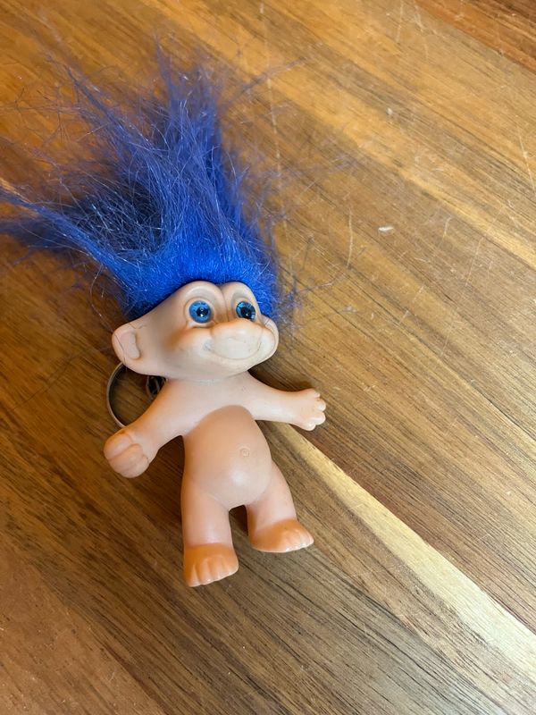 Blue Troll Doll Keychain