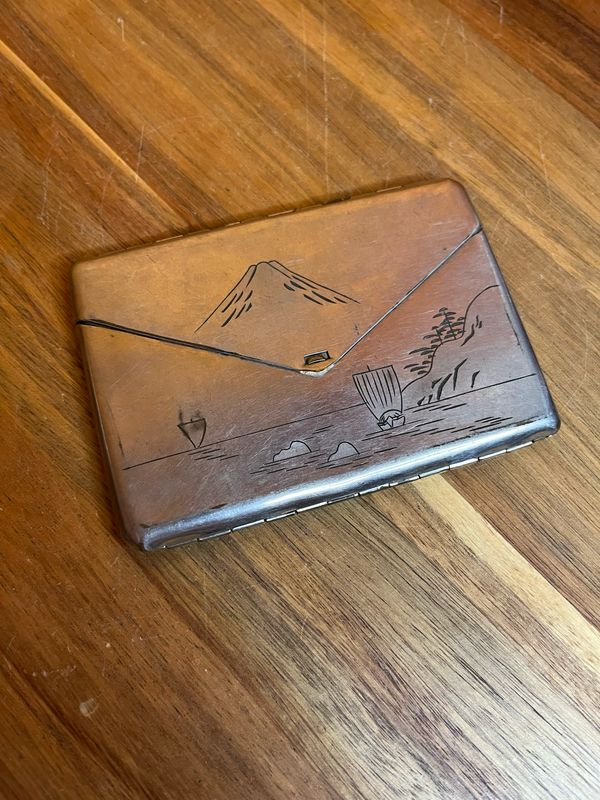 Mount Fuji Scene Japan Souvenir Folding Envelope Cigarette Case