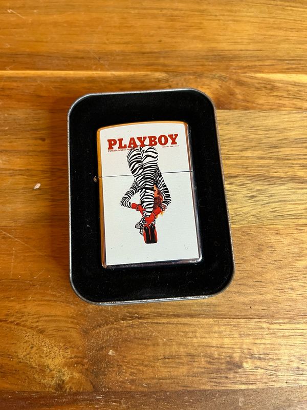 2007 Playboy Zebra Pants Issue Cover Sealed Unstruck Zippo Lighter