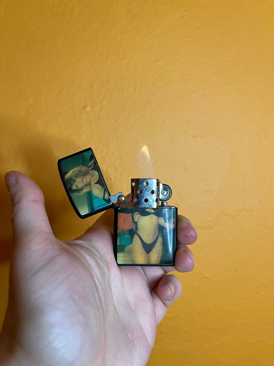 Censored Locker Room Pinup Flip Top Lighter