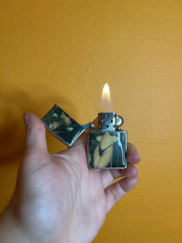 Censored Hoodie Pinup Flip Top Lighter