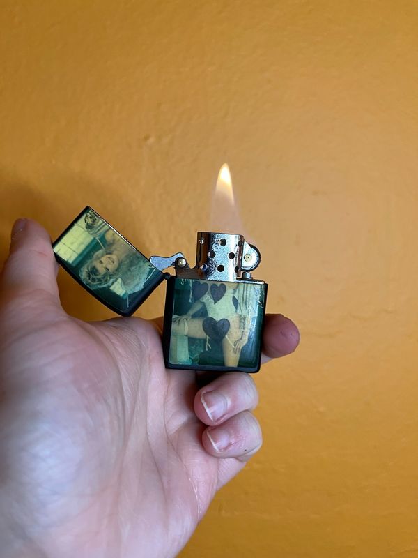 Censored Angel Pinup Flip Top Lighter