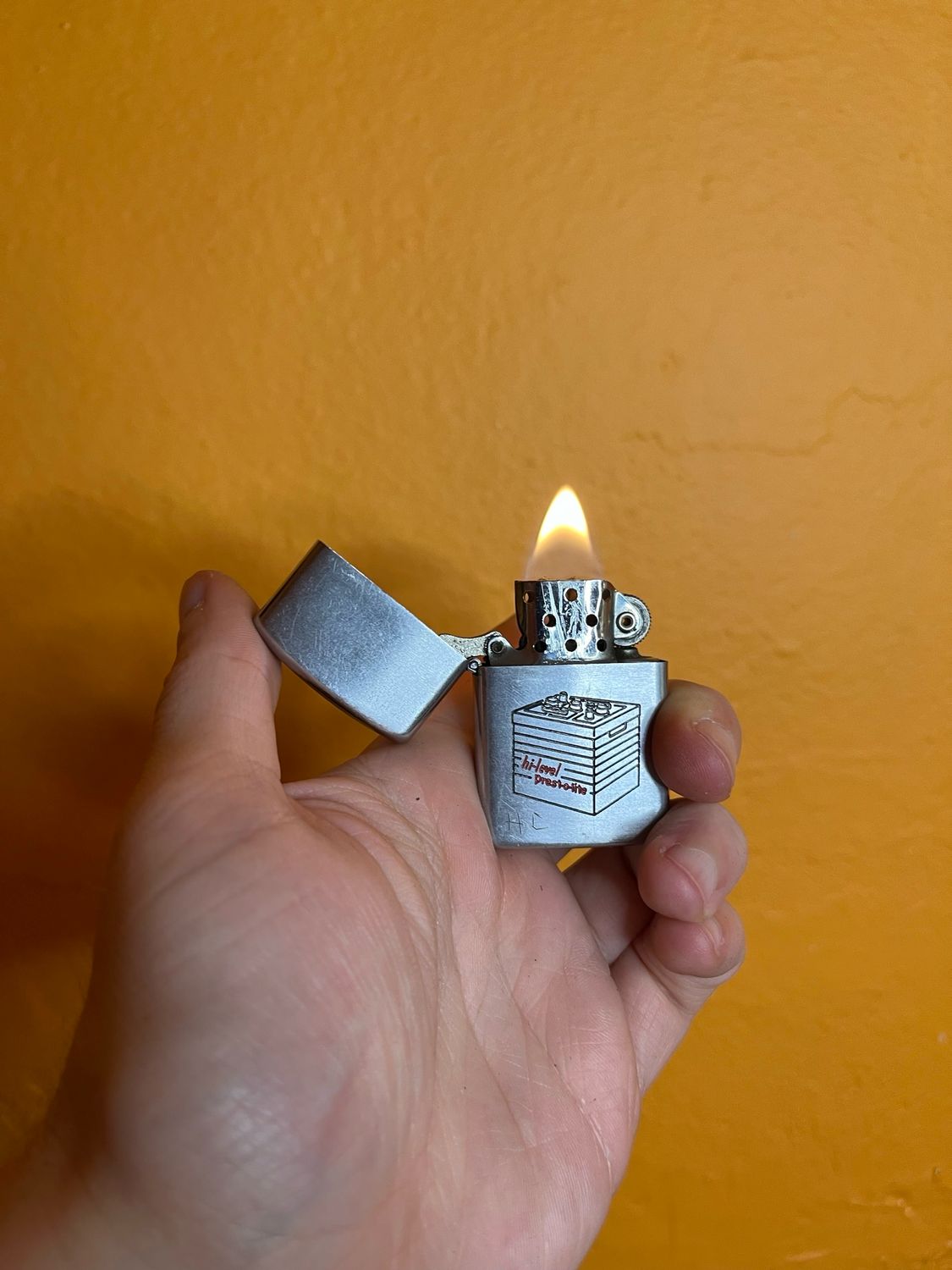 Personalized ‘HC’ Hi-Level Prest-o-Lite Flip Top Lighter