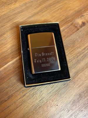 2003 Customized Tim Stanoff July 15 2004 Sealed Unstruck Zippo Lighter